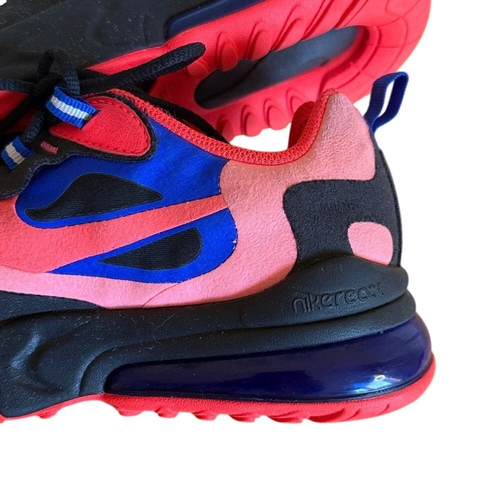 Nike Air Max 270 React Low‎ Black Crimson Blue Size 6Y